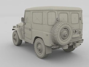 toyota land cruiser fj 40 dark red 3D Model