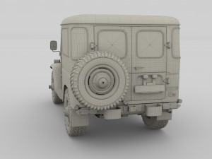 toyota land cruiser fj 40 dark red 3D Model