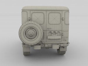toyota land cruiser fj 40 dark red 3D Model