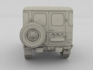 toyota land cruiser fj 40 dark red 3D Model