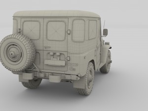 toyota land cruiser fj 40 dark red 3D Model