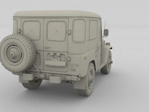 toyota land cruiser fj 40 dark red 3D Model