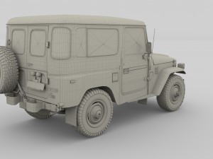 toyota land cruiser fj 40 dark red 3D Model