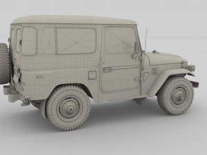 toyota land cruiser fj 40 dark red 3D Model