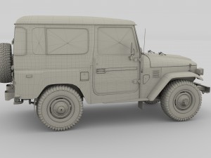 toyota land cruiser fj 40 dark red 3D Model