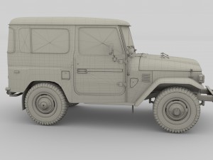 toyota land cruiser fj 40 dark red 3D Model