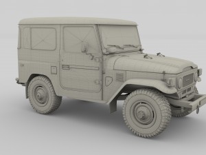 toyota land cruiser fj 40 dark red 3D Model
