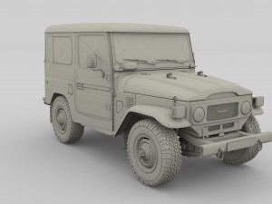 toyota land cruiser fj 40 dark red 3D Model