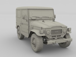 toyota land cruiser fj 40 dark red 3D Model