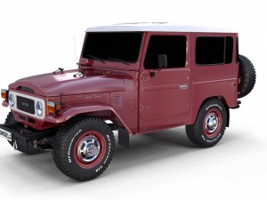 toyota land cruiser fj 40 dark red 3D Model