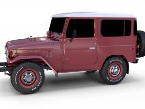 toyota land cruiser fj 40 dark red 3D Model