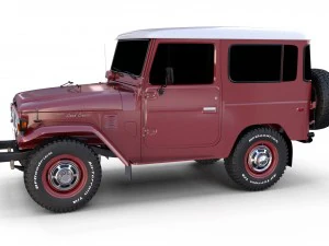 toyota land cruiser fj 40 dark red 3D Model
