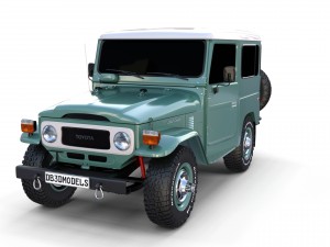 toyota land cruiser fj 40 green 3D Modell