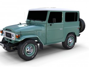 toyota land cruiser fj 40 green 3D Modell