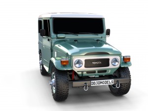 toyota land cruiser fj 40 green 3D Modell