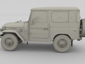 toyota land cruiser fj 40 green 3D Modell