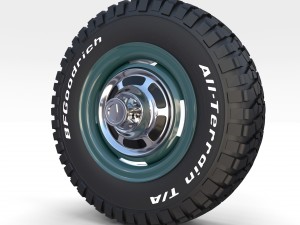 toyota land cruiser fj 40 wheel 1 3D Модель