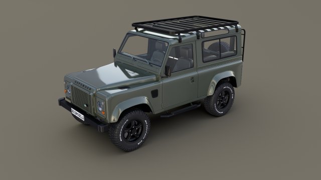 1985 land rover defender 90 with interior ver 5 3D Модель .c4d .max .obj .3ds .fbx .stl .blend 