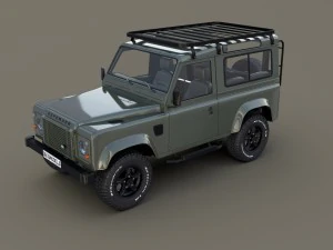 Land Rover Defender 90 1985 года с салоном, версия 5 3D Модель