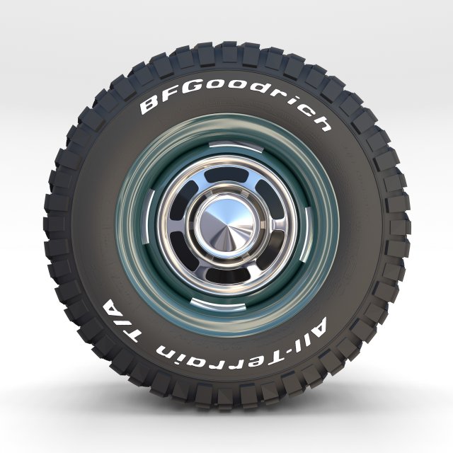 toyota land cruiser fj 40 wheel 2 Modelo 3D .c4d .max .obj .3ds .fbx .stl .blend 