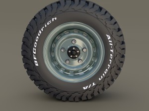 offroad steel wheel at 3D मॉडल