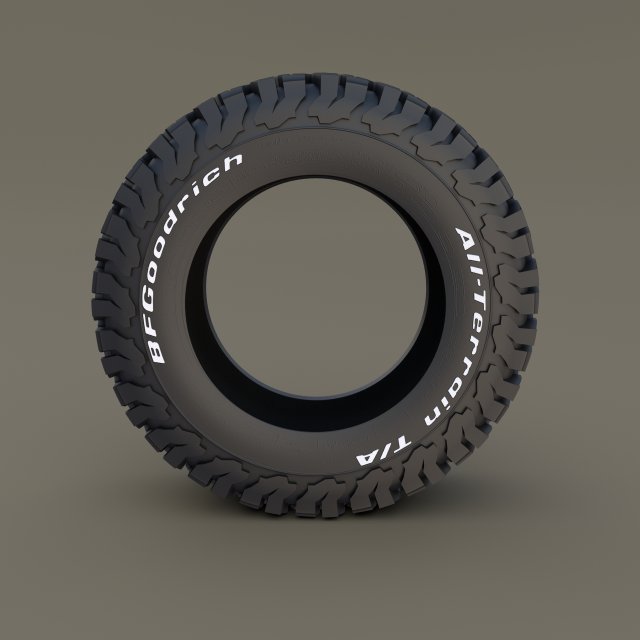 bf goodrich at tire 3D Model .c4d .max .obj .3ds .fbx .stl .blend 