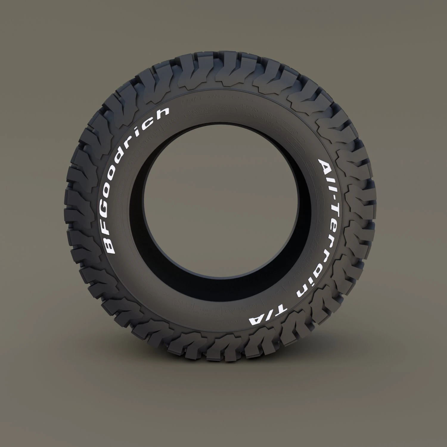 bf goodrich at tire 3D Model .c4d .max .obj .3ds .fbx .stl .blend