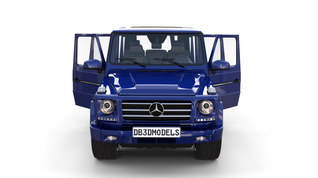 mercedes benz g class with interior blue Model 3D .c4d .max .obj .3ds .fbx .stl .blend 