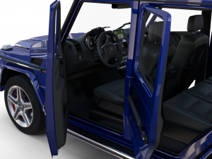 mercedes benz g class with interior blue Model 3D