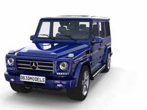 mercedes benz g class with interior blue Model 3D