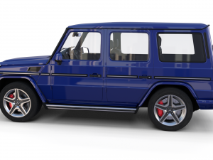 mercedes benz g class with interior blue Model 3D