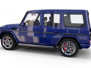 mercedes benz g class with interior blue Model 3D