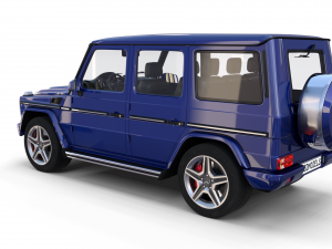 mercedes benz g class with interior blue Model 3D