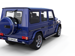 mercedes benz g class with interior blue Model 3D