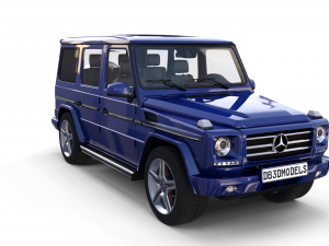 mercedes benz g class with interior blue Model 3D