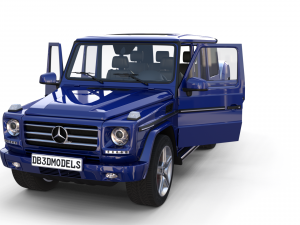 mercedes benz g class with interior blue Model 3D