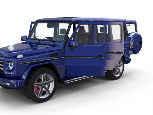 mercedes benz g class with interior blue Model 3D