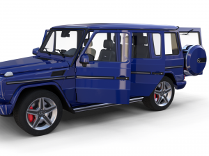 mercedes benz g class with interior blue Model 3D