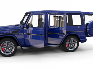 mercedes benz g class with interior blue Model 3D