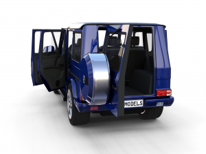 mercedes benz g class with interior blue Model 3D