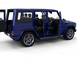 mercedes benz g class with interior blue Model 3D