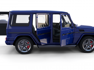 mercedes benz g class with interior blue Model 3D