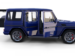 mercedes benz g class with interior blue Model 3D