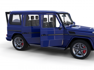 mercedes benz g class with interior blue Model 3D