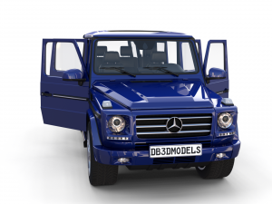 mercedes benz g class with interior blue Model 3D