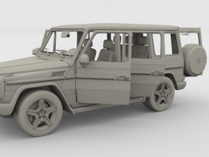 mercedes benz g class with interior blue Model 3D