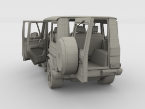 mercedes benz g class with interior blue Model 3D
