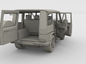 mercedes benz g class with interior blue Model 3D