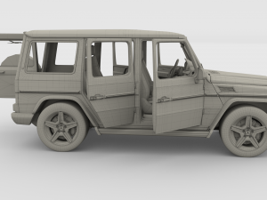 mercedes benz g class with interior blue Model 3D