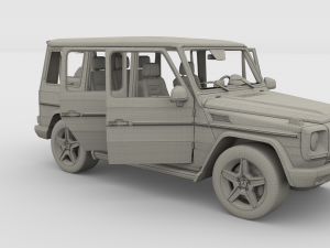 mercedes benz g class with interior blue Model 3D